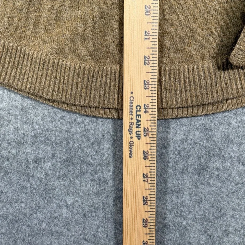 Michael Kors Turtleneck Sweater Womens Medium Camel Brown Ribbed Button Cuff MK